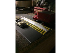 jersey barriera k-rail 8ft lungo e affusolato pezzo di fine scala ho oggetti scena 3d print model - Mito3D