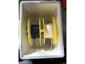 duplo filamento seco recipiente de armazenamento spool A impressão 3d suporte caixa seca filamento-spool guia titular ikea ikeahack hack spoolholder montagem rolo a tillsluta 3d print model - Mito3D