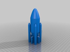 einfache Rakete Kunst Dekoration 3d print model - Mito3D