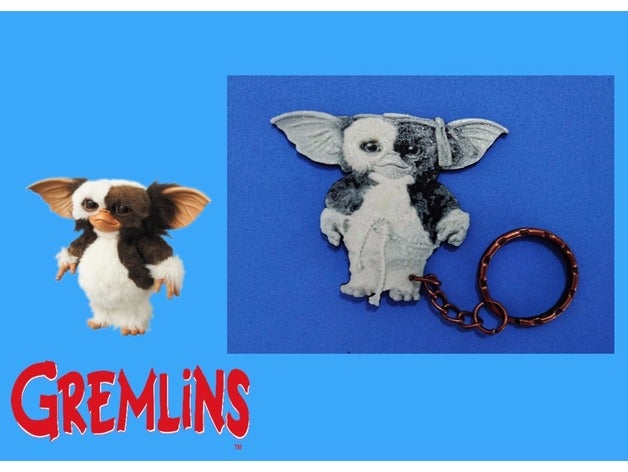 chaveiro gremlins gizmo a moda 3dlito 80 cine dibujo dibujo3d gremlin image3d lithophania litofania mu eco pelicula socorro aliviar o terror brinquedo 3D print model - Mito3D