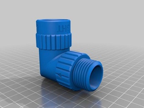 90 degree male-female us garden hose adapter outdoor & 3d print model - Mito3D