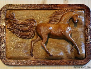 arabian horse wall mount decor wood 3d print model - Mito3D