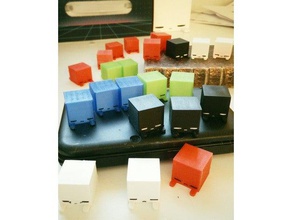mini tiredcube sculptures cube miniature tired 3d print model - Mito3D