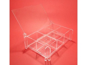 laser cut storage box removable partitions made clear acrylic containers diy dxf 3d print model - Mito3D