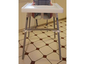 descanso para os pés ikea antilop cadeira alta atualizado cozinha e sala de jantar bebê apoio ikeahack hack ikehack openscad 3d print model - Mito3D