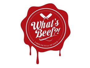 s de la carne vacuno signos y logotipos Logo en 3d hamburguesa alimentos el logotipo whatsbeef 3d print model - Mito3D