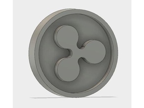 a ondulação de moeda moedas e selos cryptocurrency criador xrp 3d print model - Mito3D