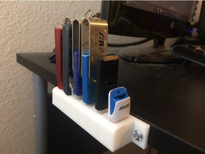 usb rack fits 6 computer accessories accessory desktop holder organizer stand hub stick 3d print model - Mito3D