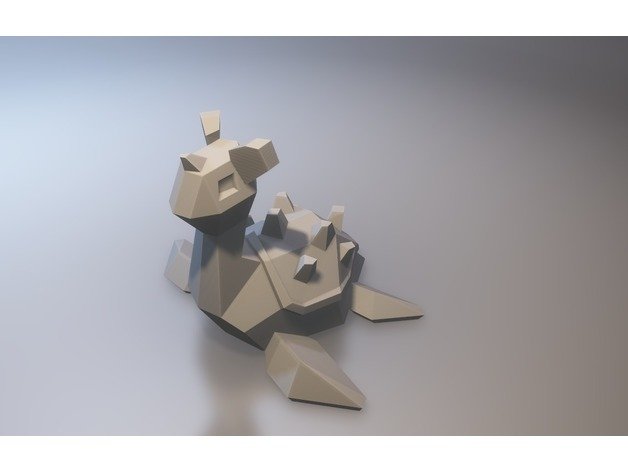 lapras low poly criaturas figura baja poli pokemon 3D print model - Mito3D