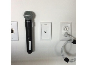 wireless palmare microfono a muro per montaggio pannello audio 3d print model - Mito3D