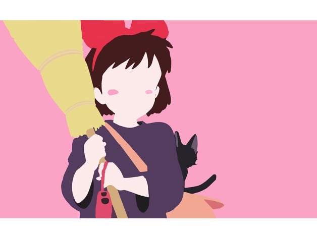 kiki's delivery service minimalist 3d printing broomstick cute hayao miyazaki kiki kikis servic studio ghibli witch 3D print model - Mito3D