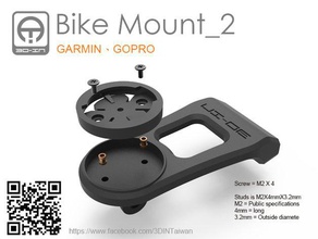 supporto per bicicletta 2 strumenti moto garmin gopro il monte 3d print model - Mito3D