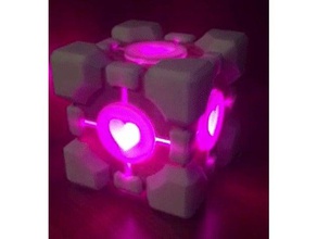 portal companheiro cubo de leds jogos vídeo companion cube 2 videogames 3d print model - Mito3D