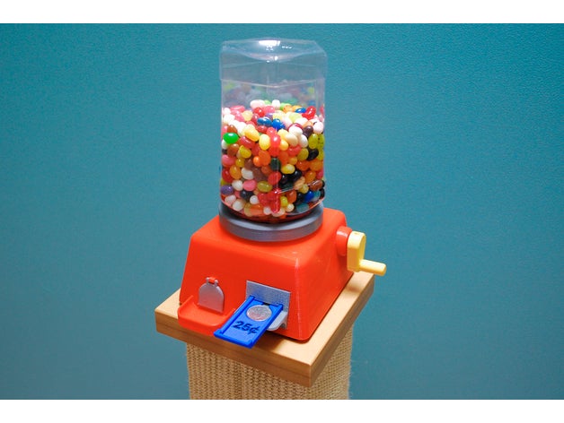 coin slide operated jelly bean machine household candy dispenser jellybeans beans 3D print model - Mito3D