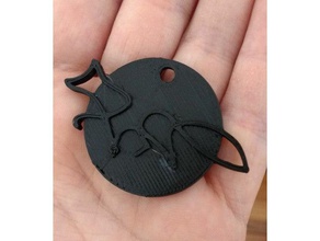 one line fox keychain keychains drawing 3d print model - Mito3D