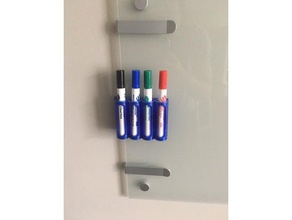 dry erase marker holder clip organization board whiteboard 3d print model - Mito3D