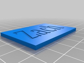 zach plaque de nom L'impression 3d 3d print model - Mito3D