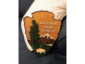 us national park service shield 2d art 3d print model - Mito3D