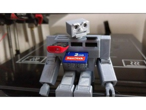 robot, dispositivi di archiviazione titolare gadget micro sd robot scheda chiavetta usb 3d print model - Mito3D