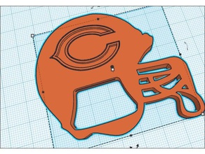 chicago bears helmet bottle opener kitchen & dining penny 3d print model - Mito3D