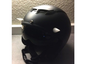 casco moto corna demone look senza viti colla automotive il male horn 3d print model - Mito3D