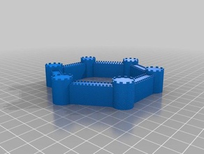 hex castelo edifícios e estruturas arquitetura hexágono 3d print model - Mito3D