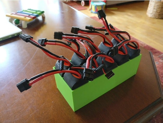 tray 10 lipo 4s 1300mah-Akkus r c Fahrzeuge Batterie-Halter 3D print model - Mito3D