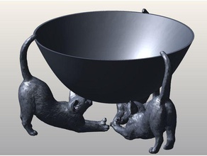 cat stretch candy bowl decor 2 color colors dish catstretch halloween decoration two 3d print model - Mito3D