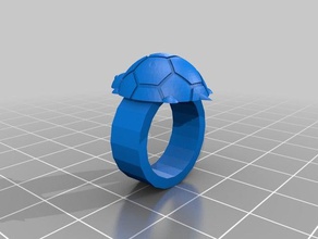 tartaruga anel a moda bague bijoux tortue 3d print model - Mito3D