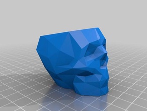 low poly skull penholder 3d printing 3d print model - Mito3D