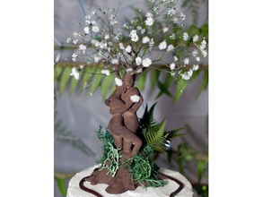 celtic entwined lovers cake topper sculptures tree life wedding 3d print model - Mito3D