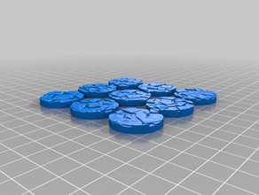 opendungeontiles bases escombros rodada de 25mm brinquedo & acessórios para jogos dnd em miniatura odt pathfinder rpg 3d print model - Mito3D