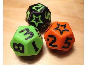 sorry d12 inlay numbers dice 3d print model - Mito3D