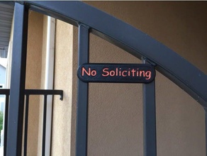 simple no soliciting sign outdoor & garden 3d print model - Mito3D