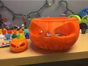makies pumpkin candy bowl containers jack-o-lantern makes pla tinwhiskerz 3d print model - Mito3D