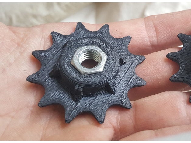 12 tooth sprocket standard bicycle chain hobby 3D print model - Mito3D