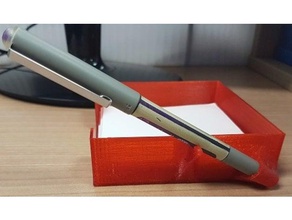desk note paper holder including pen stand office messages 3d print model - Mito3D