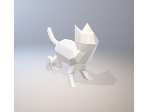 baja poli gato cat figura de juguete 3d print model - Mito3D