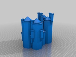 fantastico medievale palude città di castello v3 edifici e strutture su misura 3d print model - Mito3D