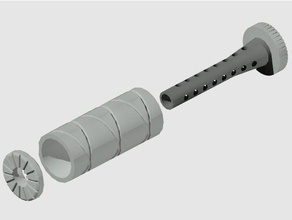 baffeled suppressor airsoft use only sport & outdoors accesories attachment m4 3d print model - Mito3D
