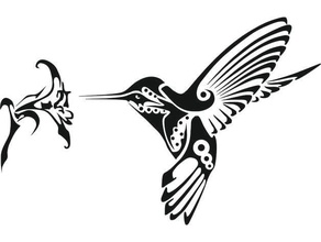 hummingbird 2d sanat şablon 3d print model - Mito3D
