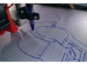 pen plotter - draw paper create pcbs zonestar p802 v2 3d printer accessories attachment pencil holder 3d print model - Mito3D