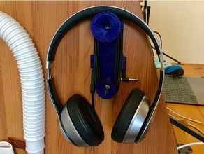 headphone hook w wire tie audio headphones hanger holder headset 3d print model - Mito3D