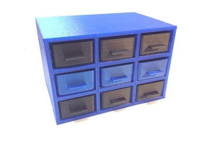 nine drawer storage cabinet organization 3d print model - Mito3D