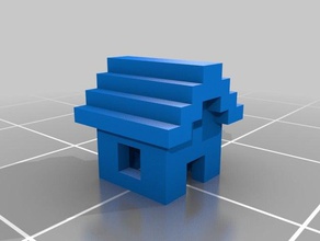 steves house minecraft buildings & structures cubify 3d print model - Mito3D