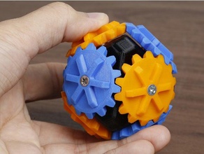 octahedron bevel gear fidget spinner mechanical toys 625 ball bearing toy geometry platonic solid sphere truncated 3d print model - Mito3D