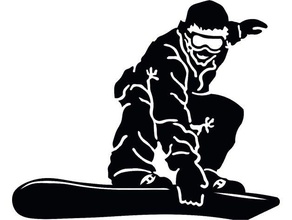 snowboarder 2d art snowboard snowboarding stencil 3d print model - Mito3D