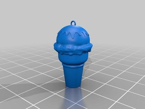 icecream key ring keychains 3d printing fun keyrings 3d print model - Mito3D