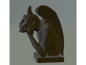 stryge Katedrali kimeralar notre dame paris heykeller büstü şekil heykelcik gargoyle canavar heykel 3d print model - Mito3D