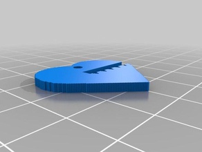 3d slash heart key collana 3d print model - Mito3D